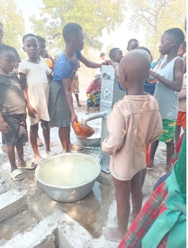 First water from the new borehole
